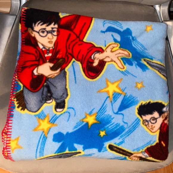 90s Harry Potter Quidditch Comforter Throw Blanket Vintage - Picture 3 of 5